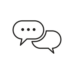 Chat bubbles icon vector speak box illustration and clipart, message conversation between two people, vector graphics, line art.