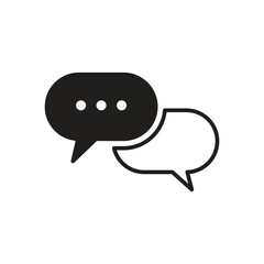 Chat bubbles icon vector speak box illustration and clipart, message conversation between two people, vector graphics, line art.