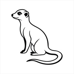 meerkat silhouette vector line art