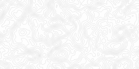 Vector white wave line geography landscape Topo contour map on white background. Geographic mountain relief diagram line wave carve pattern. Topographic world map contour lines map texture.