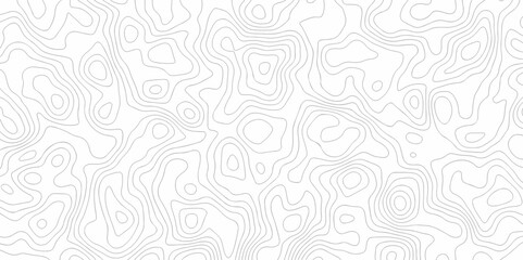 Vector white wave line geography landscape Topo contour map on white background. Geographic mountain relief diagram line wave carve pattern. Topographic world map contour lines map texture.