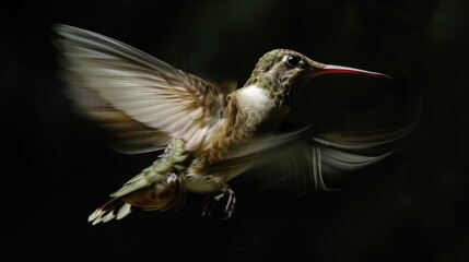 Fototapeta premium High-speed image of a hummingbird in flight