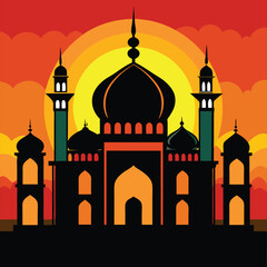 mosque vector illustration color design