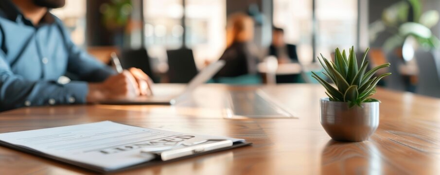Entrepreneur reviewing a retail lease agreement in a modern conference room, emphasizing trust and business expansion