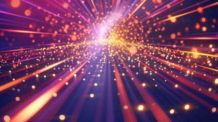 Fototapeta premium Abstract Light Streaks with Glowing Particles