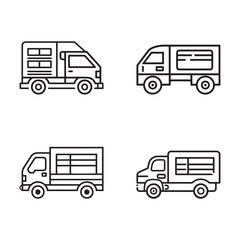 Shipping Truk line icon vector set. autotruck car icon vector illustration EPS 10