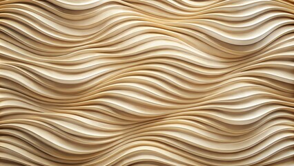 Abstract Wooden Wall Panel With Wavy Pattern. Generative AI