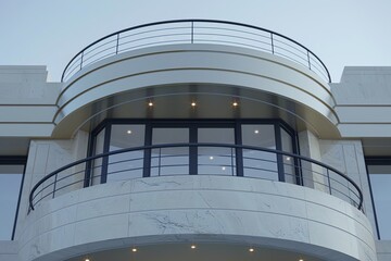 A modern balcony with sleek design beautifully capturing the essence of contemporary architecture