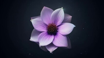 Glowing flower blooms on a dark background, captivating with vibrant colors and delicate details, creating a surreal and magical atmosphere