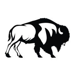 Vector silhouette Bison, 