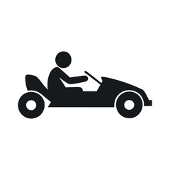 Kart racer vector, Go Kart logo silhouette design on white background