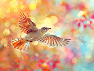 Obraz premium Birds and colorful modern abstract background on animals wildlife concept. 