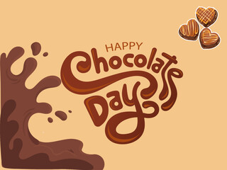 Happy Chocolate day vector design with beautiful background . For you 
