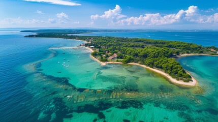 Brijuni National Park from the air, an amazing place for vacation and relaxation 