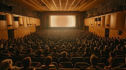 Naklejka premium Audience Watching Movie in Theater