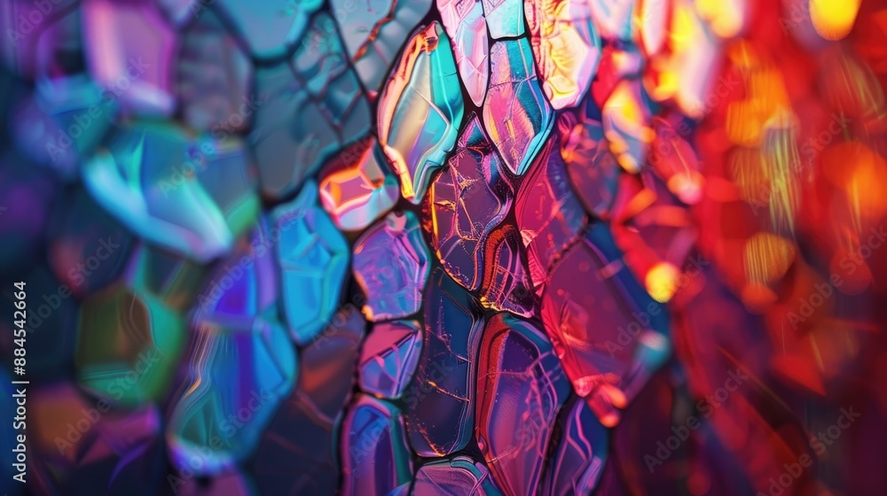 Poster reflective multicolored abstract background with glossy mosaic design