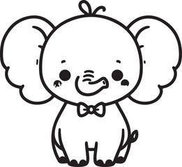 A cute elephant line art design