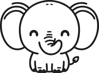 A cute elephant line art design