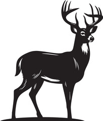 Whitetail Deer vector silhouette