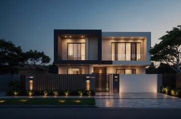 modern house at night