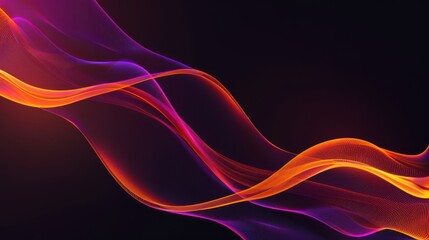 Abstract Wavy Lines of Orange and Purple