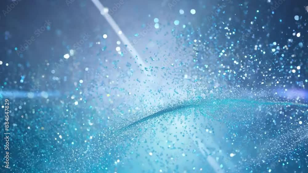 Aufkleber flowing blue waves with particles on a light background, perfect for websites and presentations. bri