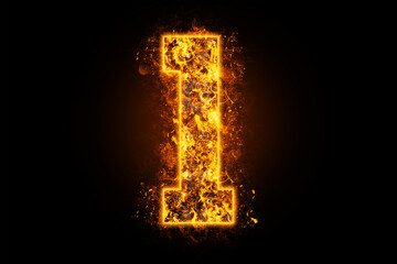 Fire Number Text Effect on Black BAck BAckground