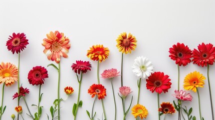 Obraz premium Gerbera daisy bouquet on white backdrop