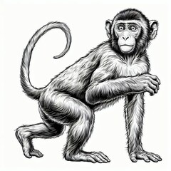 Fototapeta premium lineart monkey
