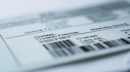Close-up of a shipping label with a barcode on a white background.