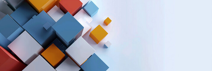 Abstract Colorful Cubes on Light Background