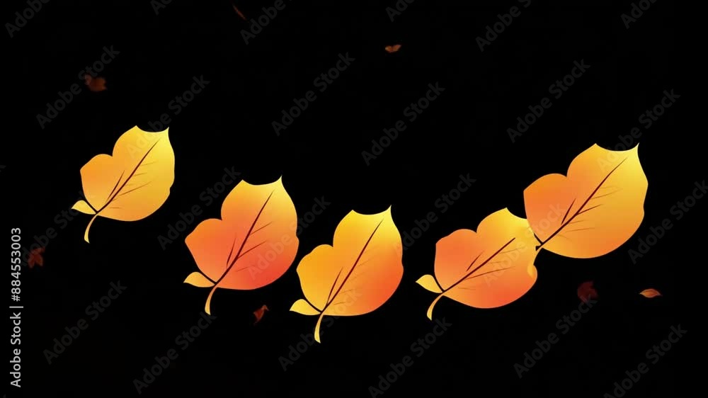 Aufkleber dark background with falling autumn leaves. ideal for adding a seasonal touch to your fall-themed de