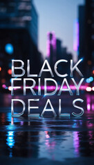 Black Friday deals vertical social media banner. Generative AI.