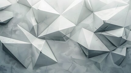 Abstract white geometric pattern on gray background modern digital technology global network metal bending for wallpaper, logo, banner, web design. 