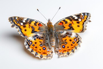 Obraz premium Colorful Orange and Black Butterfly Bright and Lively Close up View