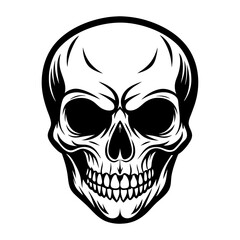 Skull Head Vector Illustration. Printable skull head vector graphics, cartoon, clipart, and line art designs for any project.