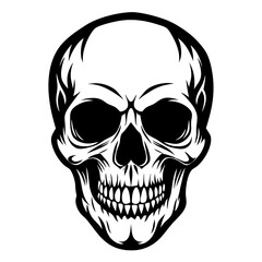 Skull Head Vector Illustration. Printable skull head vector graphics, cartoon, clipart, and line art designs for any project.