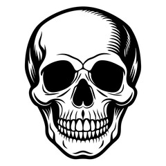 Skull Head Vector Illustration. Printable skull head vector graphics, cartoon, clipart, and line art designs for any project.