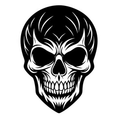 Skull Head Vector Illustration. Printable skull head vector graphics, cartoon, clipart, and line art designs for any project.
