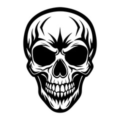 Skull Head Vector Illustration. Printable skull head vector graphics, cartoon, clipart, and line art designs for any project.