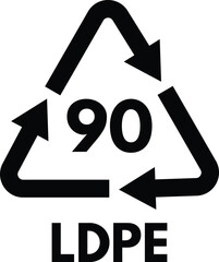 Composites recycling symbol LDPE 90 isolated on white background . Vector illustration