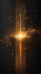 Elegant and minimalistic glowing light in a dark starry background
