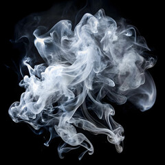 Fototapeta premium white smoke fragments on black background