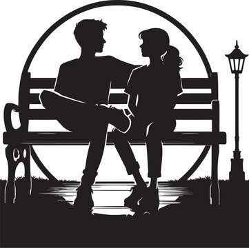 friends silhouette vector on white background