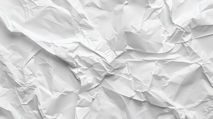Obraz premium The crumpled texture of white paper serves as a versatile background for various purposes.