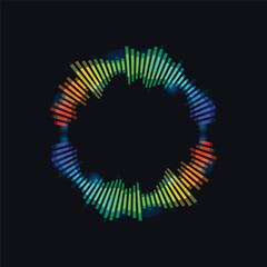 Abstract colorful sound wave element graphic