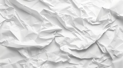 Obraz premium The crumpled texture of white paper serves as a versatile background for various purposes.