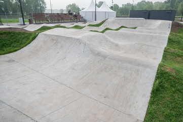 Outdoor skatepark. Public sports ground.