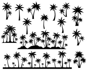 set of palm trees