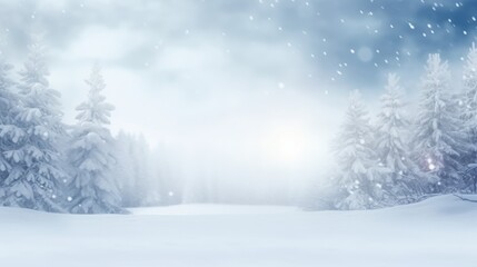 Fototapeta premium The background of a snow-covered forest. Holiday. Christmas.